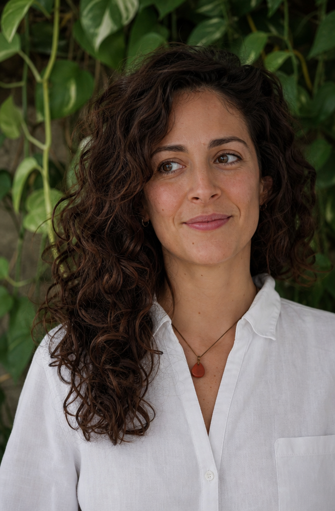 Marta Belda escribiendo una ficha botanica